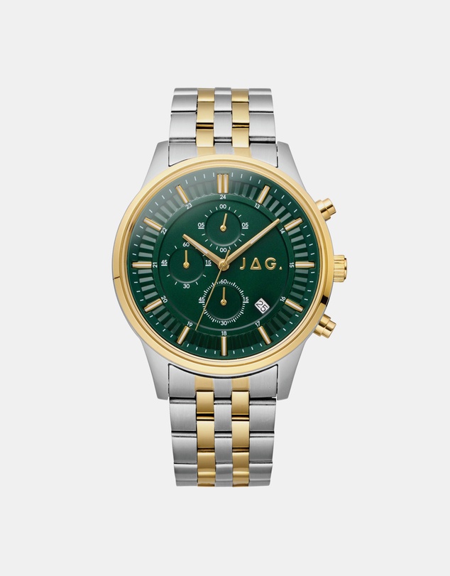 Jag - Albany Mens Green Dial 45mm Two-Tone Watch