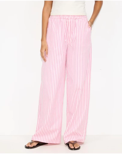 Dazie - Nina Stripe Double Waist Band Pants