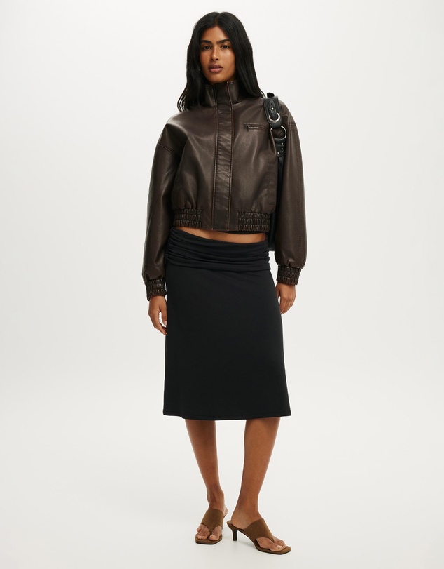 Cotton On - Easton Faux Leather Bomber Jacket