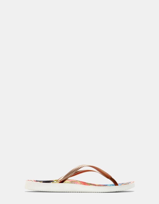 Vionic - Noosa Print Toe Post Sandal - Red Tropical Bronze