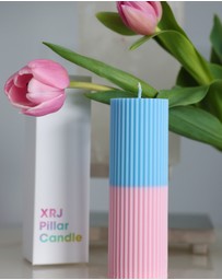 XRJ Celebrations - Pillar Two-Tone Cotton Candy Candle