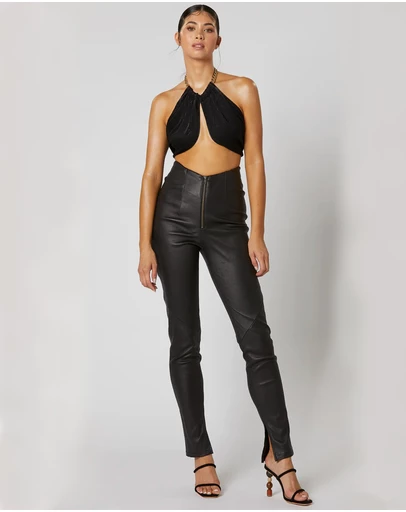 Winona - Panthera Zip Front Leather Pant