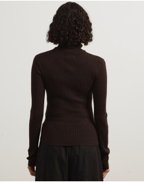 Atmos&Here - Annie Wool Blend Turtleneck Knit Top