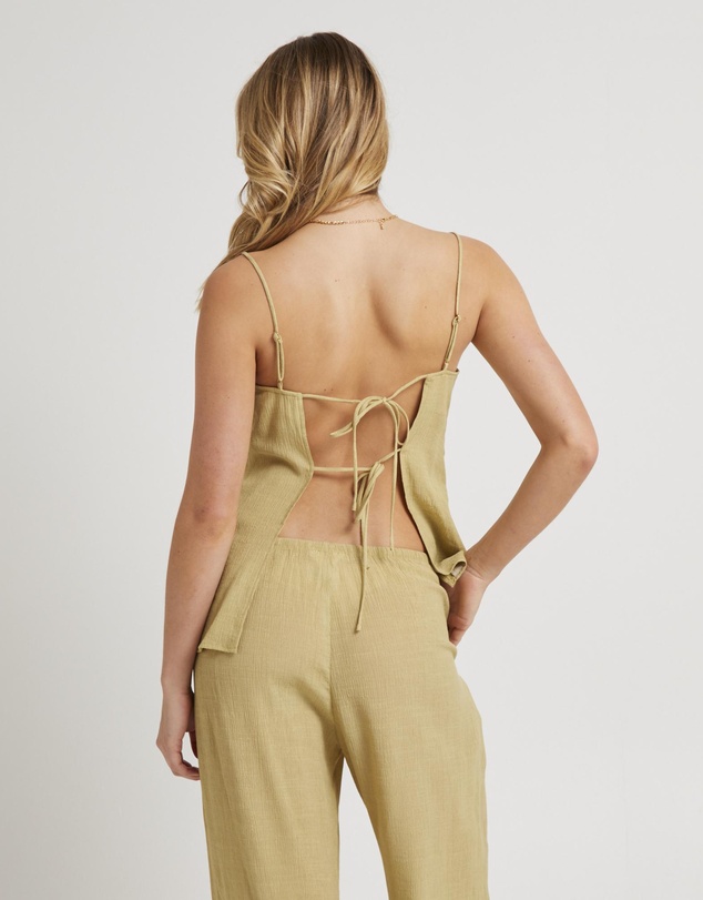 Subtitled - Indra Crinkle Tie Back Top