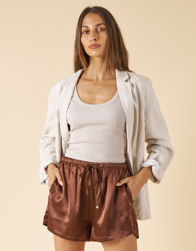 CAMIXA - Jackie Oversized Linen Blazer Jacket