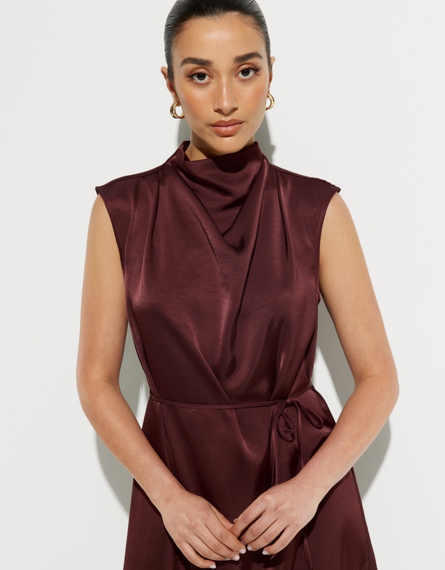 Calli - Union Cowel Midi Dress