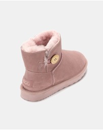 AusWooli Ugg Boots - Cabarita Sheepskin Chic Short Button Boots