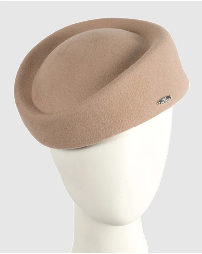 Max Alexander - Felt Beige Pillbox Hat