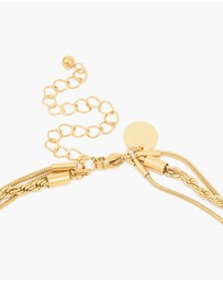 Lovisa - Waterproof Gold Plated Stainless Steel Mixed Chain Layered Necklace