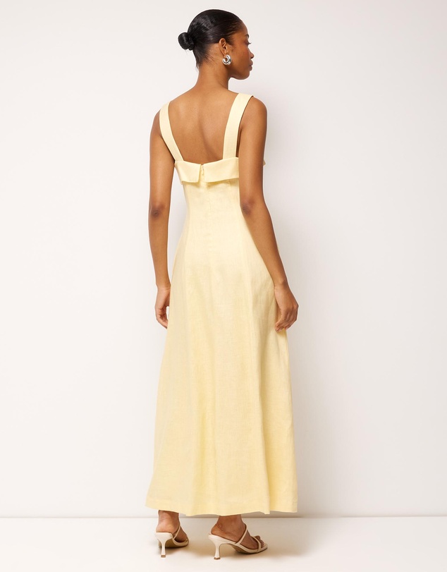 AERE - Florie Linen Midi Dress