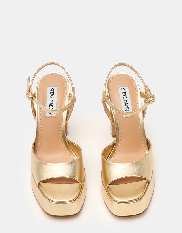 Steve Madden - Miliana Gold Leather Heels