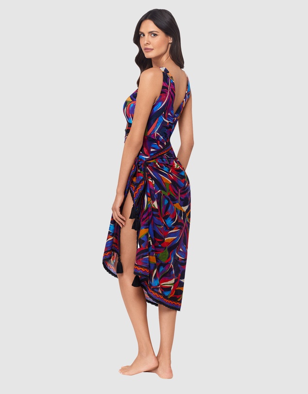 Magicsuit - Mariachi Cotton Side Tie Beach Sarong With Tassels