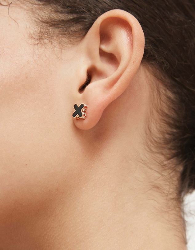 MIMCO - Dreamer Stud Earrings - Black Rose Gold