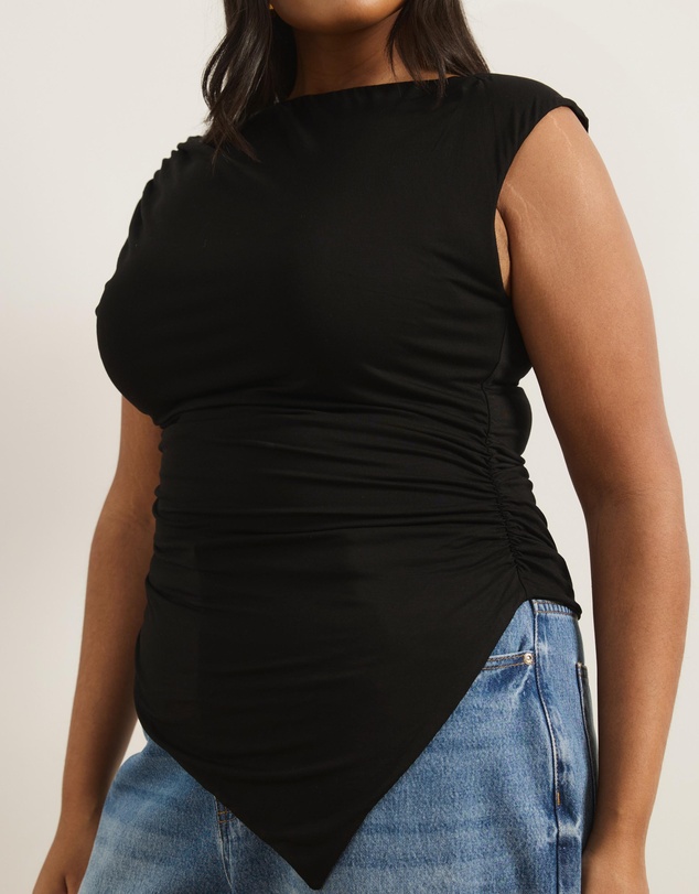 Atmos&Here Curvy - Lila Gathered Shoulder Bamboo Top