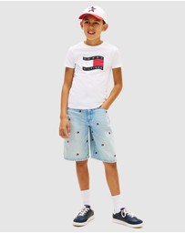 Tommy Hilfiger - Boys Wavy Flag Jersey Crew Neck T-Shirt - Teens