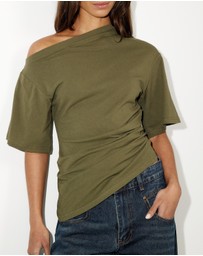 Dazie - Hazel Ruched Jersey Short Sleeve Top