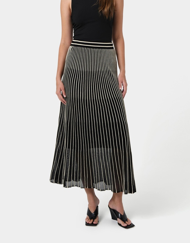 Forcast - Lucy Pleat Knit Midi Skirt