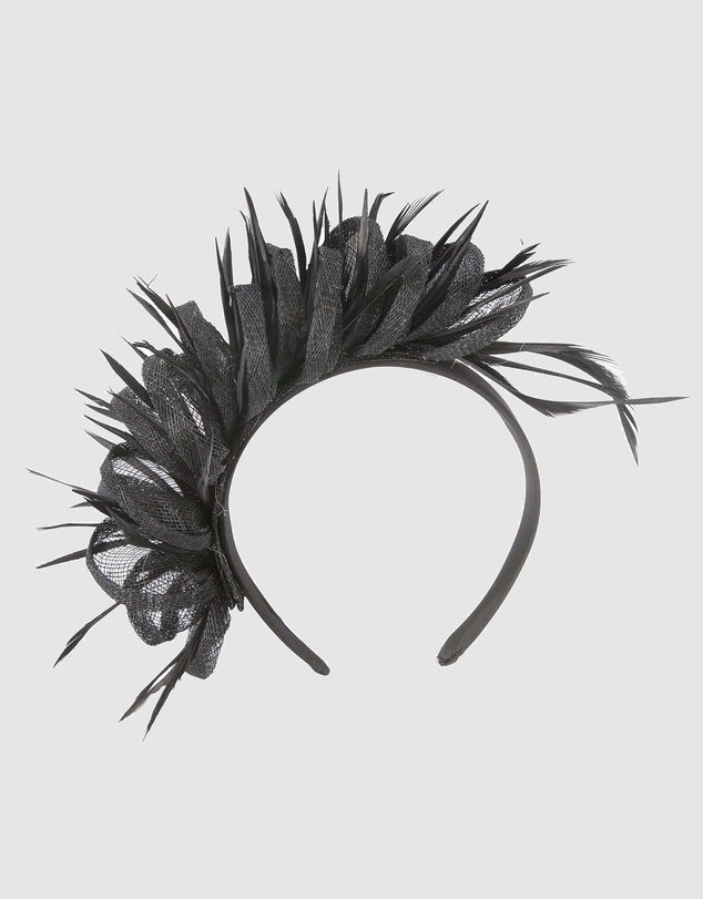 Max Alexander - Black Sinamay Fascinator Headband