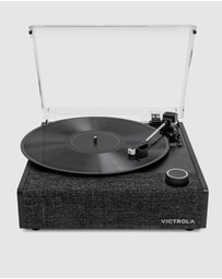 Victrola - Victrola Eastwood II Turntable - Black + Turntable Stand Bundle - Black