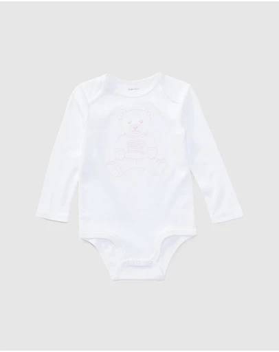 Polo Ralph Lauren - Embroidered Polo Bear Bodysuit - Babies