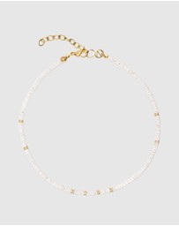 Nialaya Jewellery - Shell Necklace with Gold Details