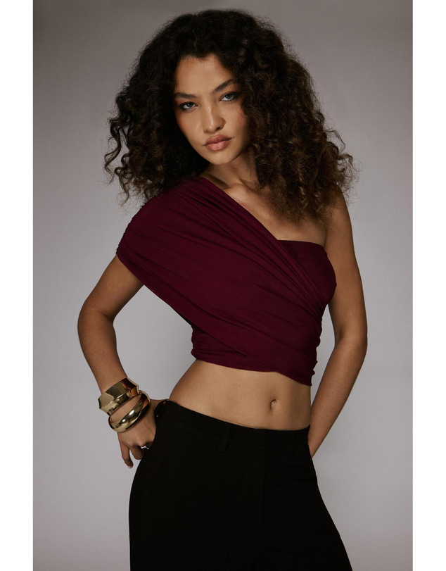 Bardot - Harley One Shoulder Mesh Top