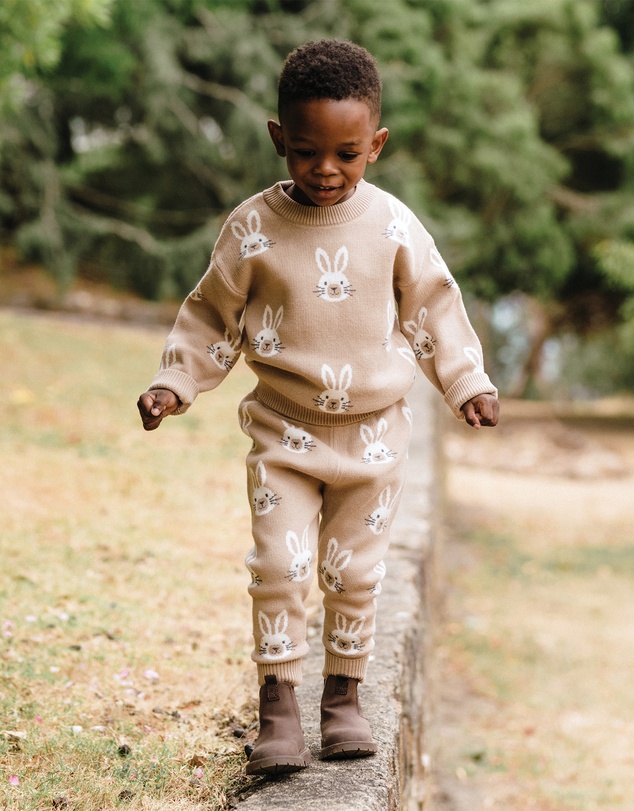 Kynd Baby - Knit Bunny Pant in Oatmeal