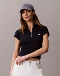 Calvin Klein Jeans - Monologo Patch Rib Zip Top