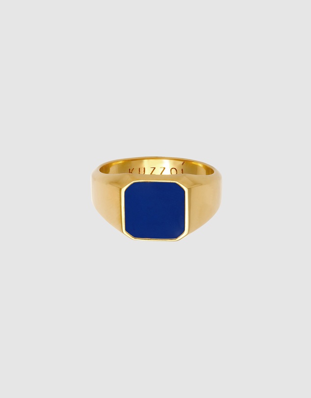 Kuzzoi - ICONIC EXCLUSIVE - Enamel Signet Ring in Gold-Plated 925 Sterling Silver