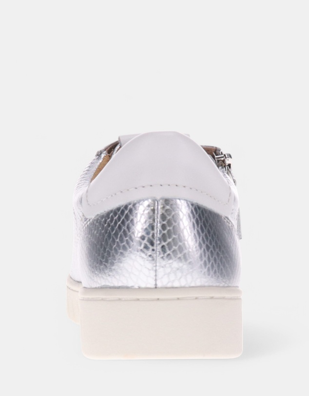Mia Vita - Luna Zip Casual Sneaker - Silver Snake