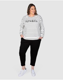 Love Your Wardrobe - LYW & Co Stripe Embroidered Sweat Top
