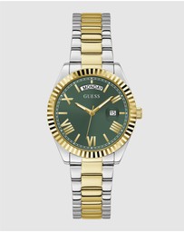 GUESS - Guess Luna Two Tone & Green Ladies Watch