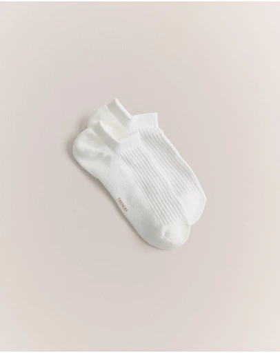 Trenery - Low Cut Rib Sock in White