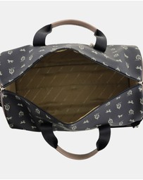 Pierre Cardin - Pierre Cardin Canvas Print/Leather Trim Art Design Duffle Bag
