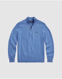 Polo Ralph Lauren - Cotton Quarter-Zip Mockneck Sweater