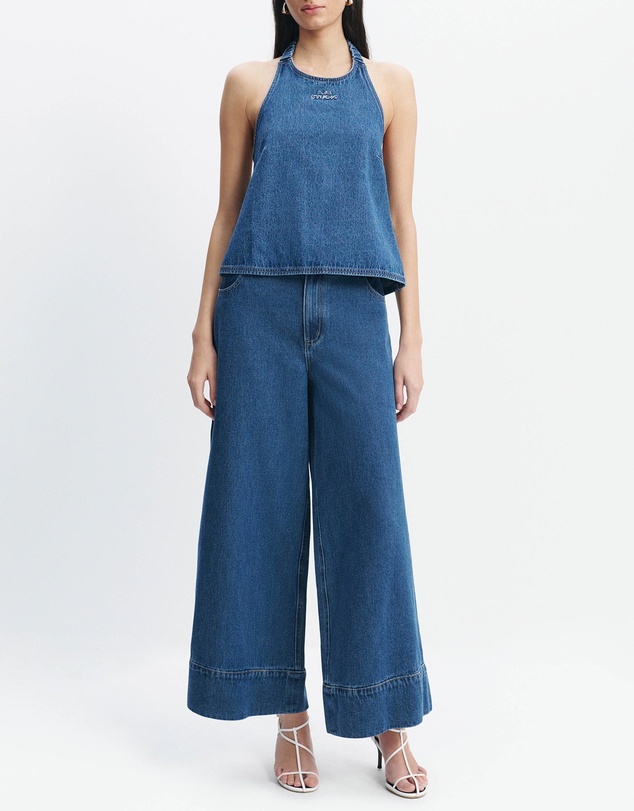 Aje Studio - Kendall Denim Halter Top