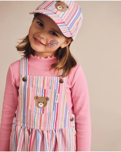 Huxbaby - Pastel Stripe Pinafore Dress - Babies-Kids