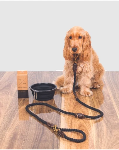 Mog & Bone - Multi-function Rope Dog Lead (1.8m) - Black