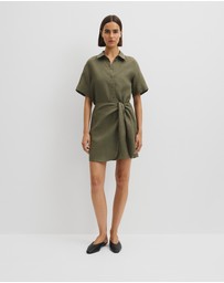 Country Road - Organically Grown Linen Mini Linen Shirt Dress