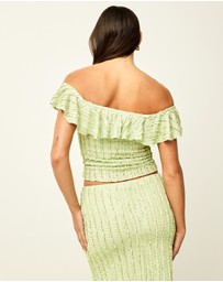 Dazie - Dainty Ruffle Off The Shoulder Top