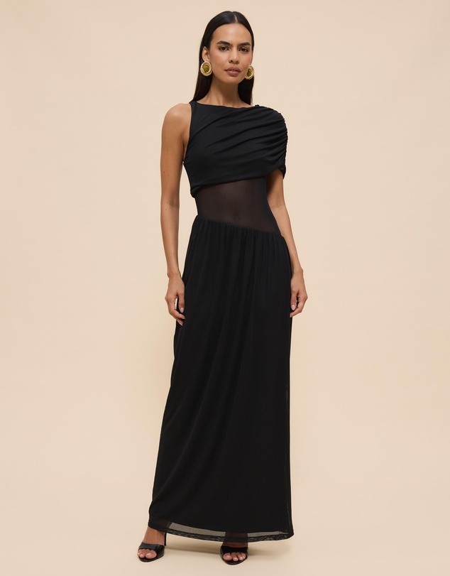 CHANCERY - Sofie Drape Shoulder Maxi Dress