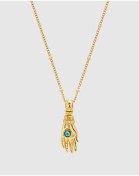 Nialaya Jewellery - Women’s Hand Pendant with a Small Turquoise Gemstone