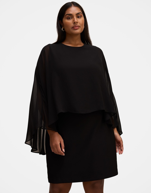 Forever New Curve - Irena Curve Sheer Cape Mini Dress