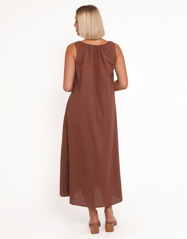 Petal & Pup - Bowman Maxi Dress - Chocolate Brown