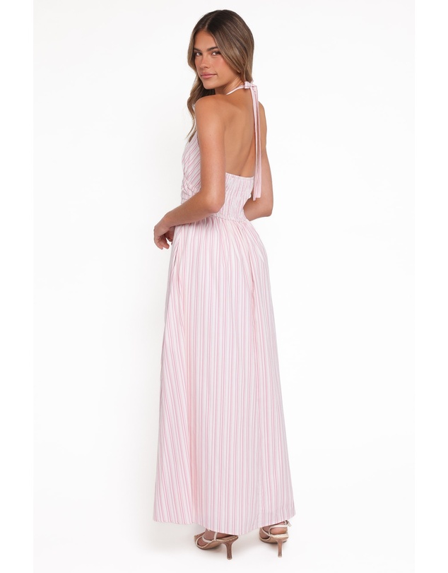 Petal & Pup - Marie Halterneck Maxi Dress - Pink Stripe