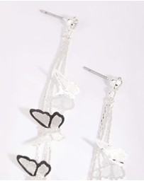 Lovisa - Silver Butterfly Drop Earrings