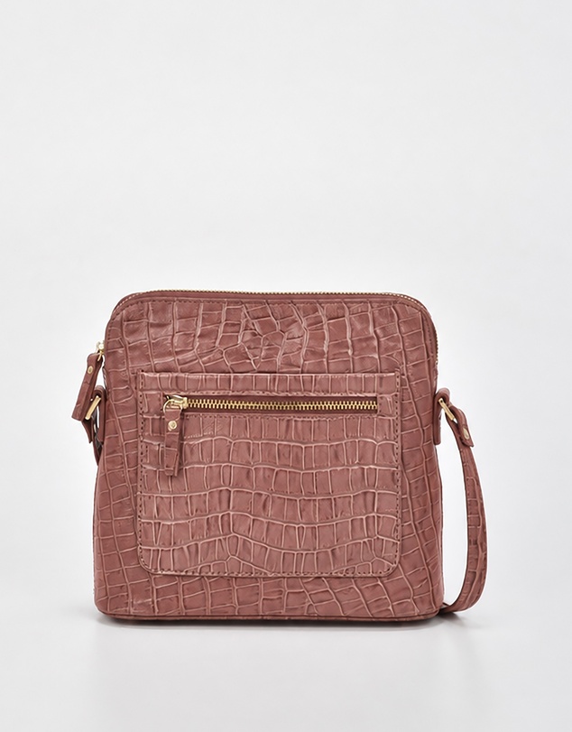 Cobb & Co - Kingsley Croc Leather RFID Safe Crossbody