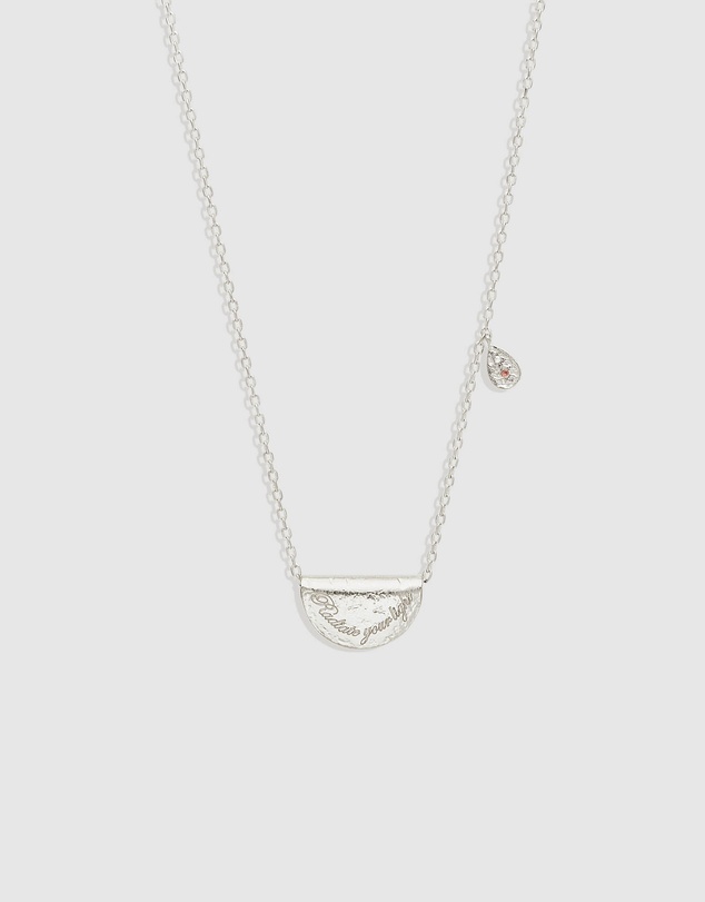 By Charlotte - Silver Lotus Birthstone Necklace - November