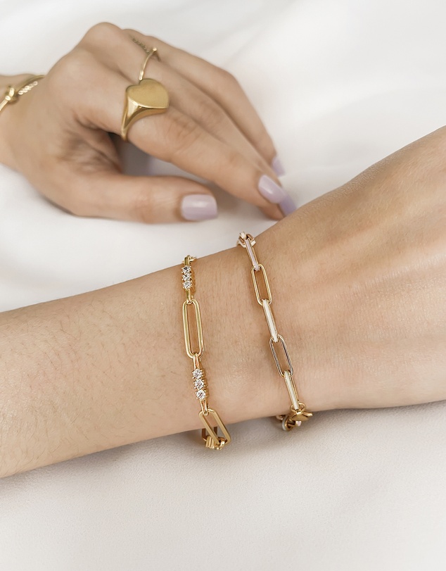 Wanderlust + Co - Link Topaz 14K Gold Vermeil Bracelet