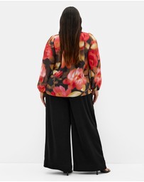 City Chic - Celine Print Neck Tie Top